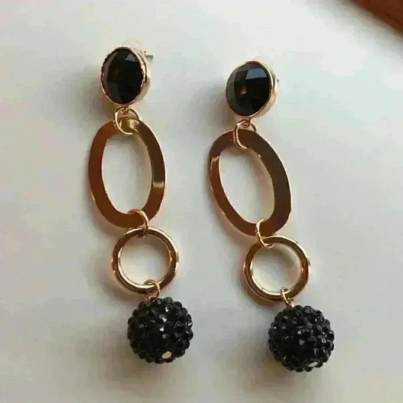 Nine West new Drop Earrings in Gold &Black - Picture 8 of 8